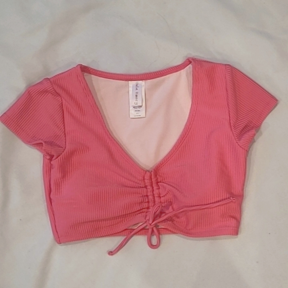Hula Honey swim top pink with cup insert attached szS NWOT